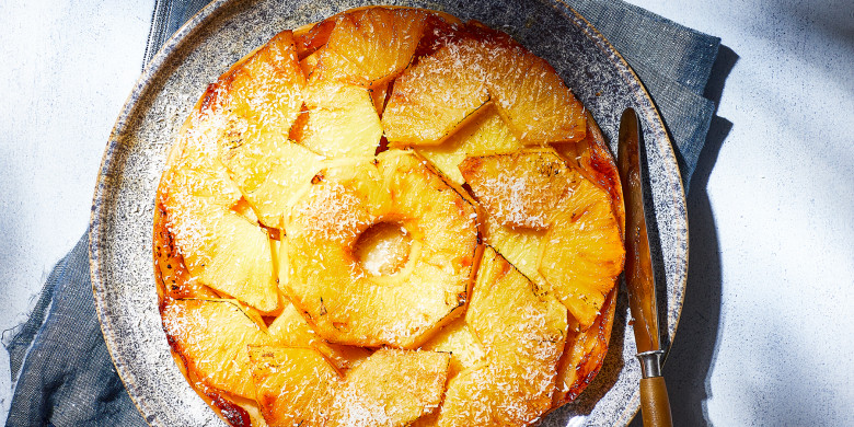 Ananas-tarte Tatin met kokosijs 