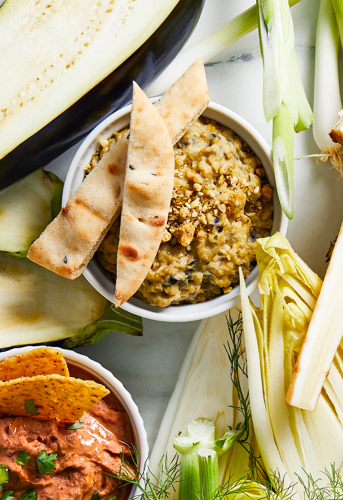 Aubergine-hummus