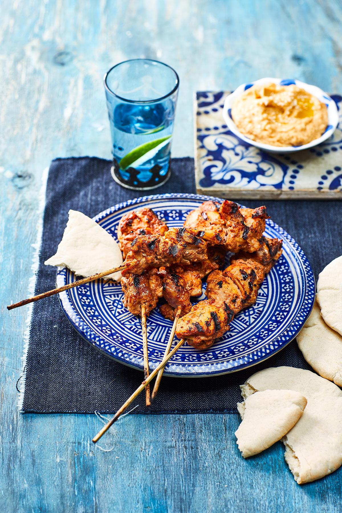 Geroosterde kipspiesjes met baharat