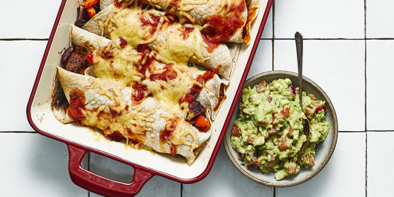 Mexicaanse gehaktwraps met guacamole