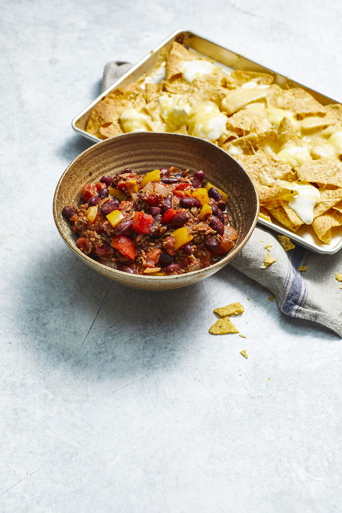 Chili con carne met nacho's