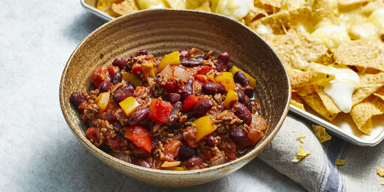 Chili con carne met nacho’s