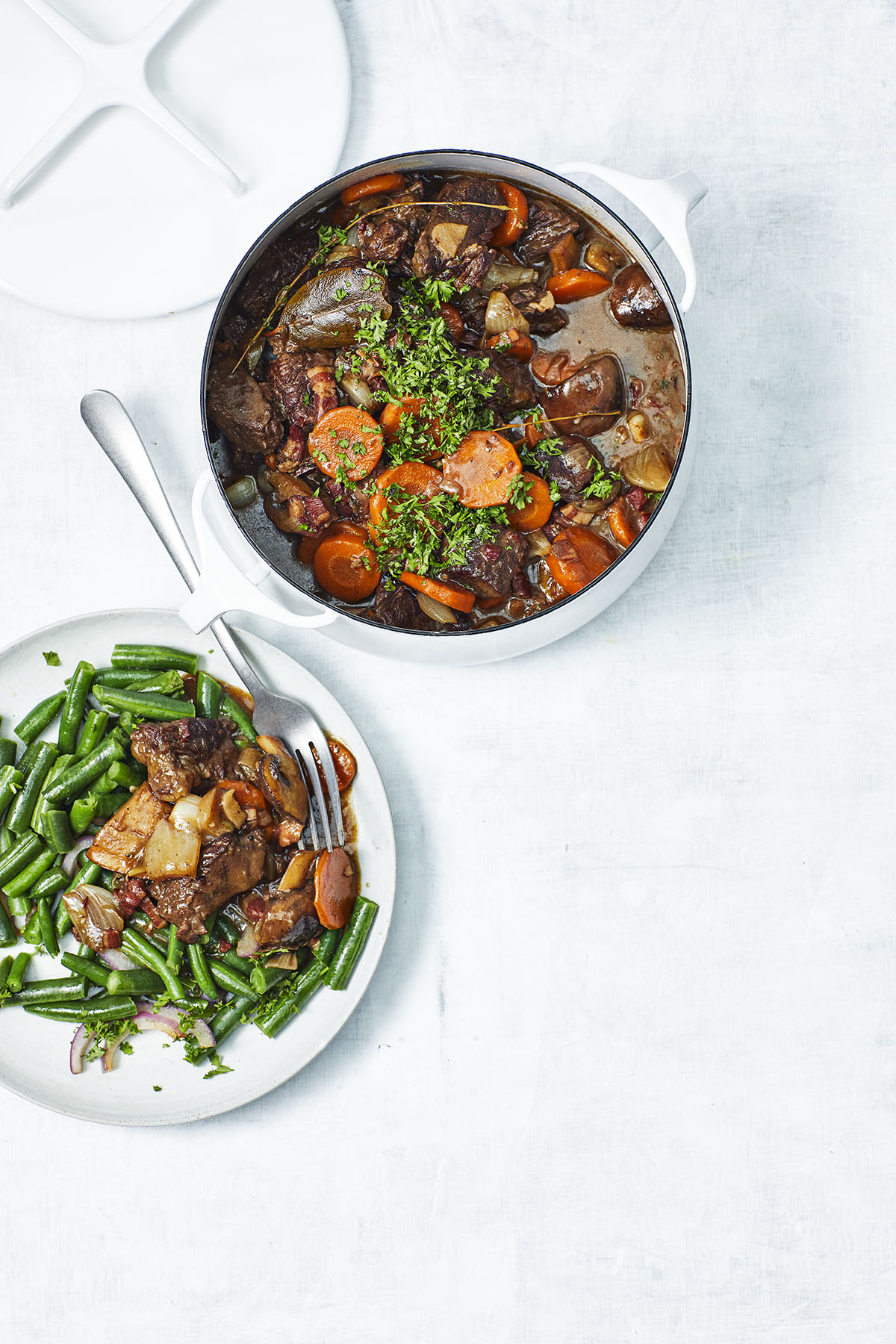 Boeuf Bourguignon met kastanjechampignons