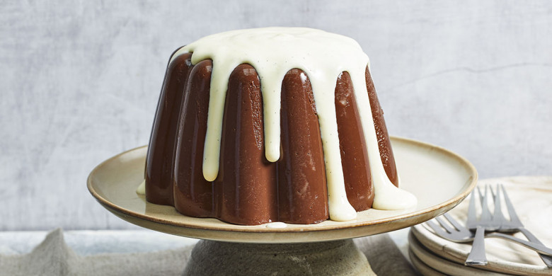 Chocoladepudding met vanillesaus