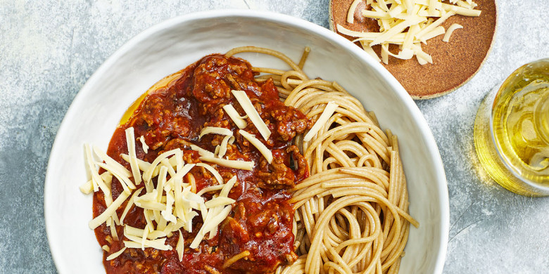 Spaghetti met tomaten-gehaktsaus