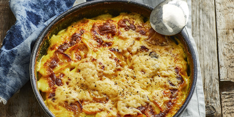 Aardappelgratin met kerrie