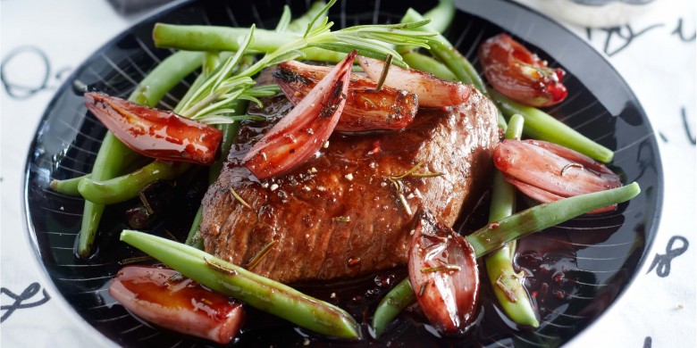 Biefstuk met sjalotten-portsaus