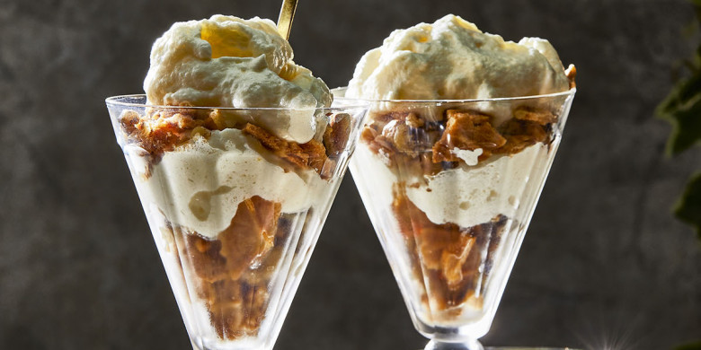 Citroenmousse met walnoot en gember