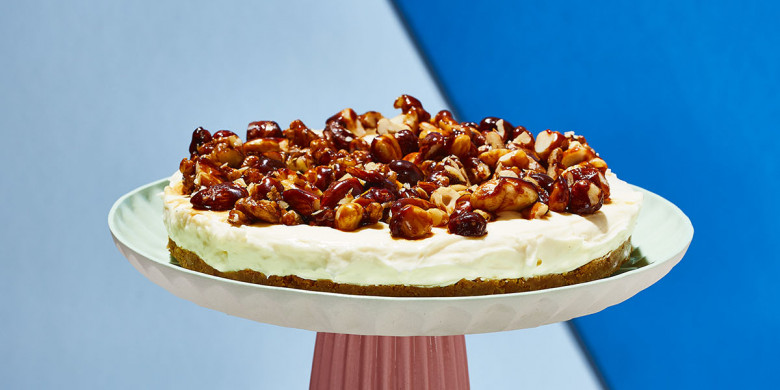 Stroopwafel-roomtaart met notenkaramel