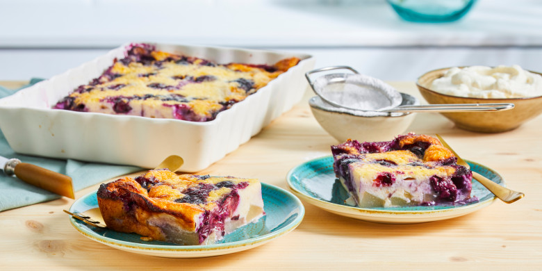 Clafoutis met vanilleyoghurt