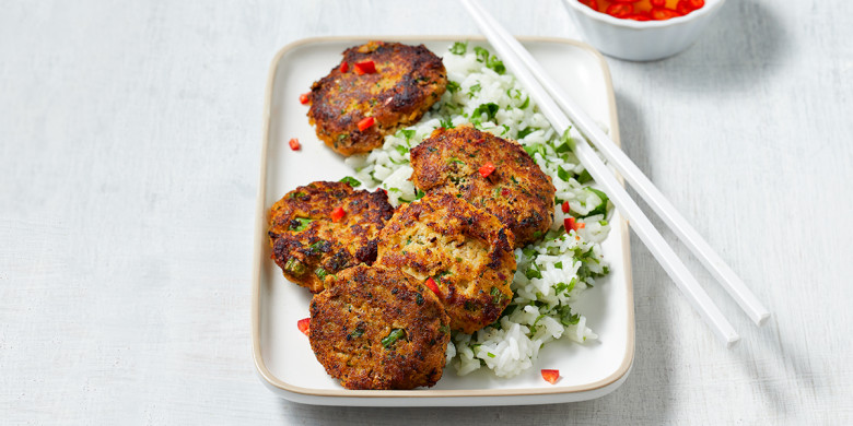 Thaise viskoekjes met korianderrijst