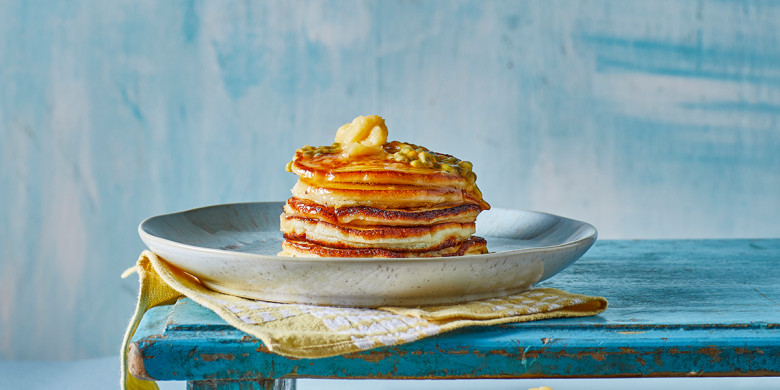 Ricotta pancakes met passievrucht