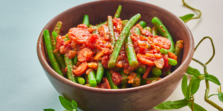 Sperzieboontjes in tomatensaus