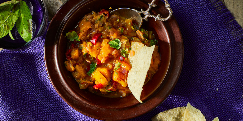 Pappadums met mangodip