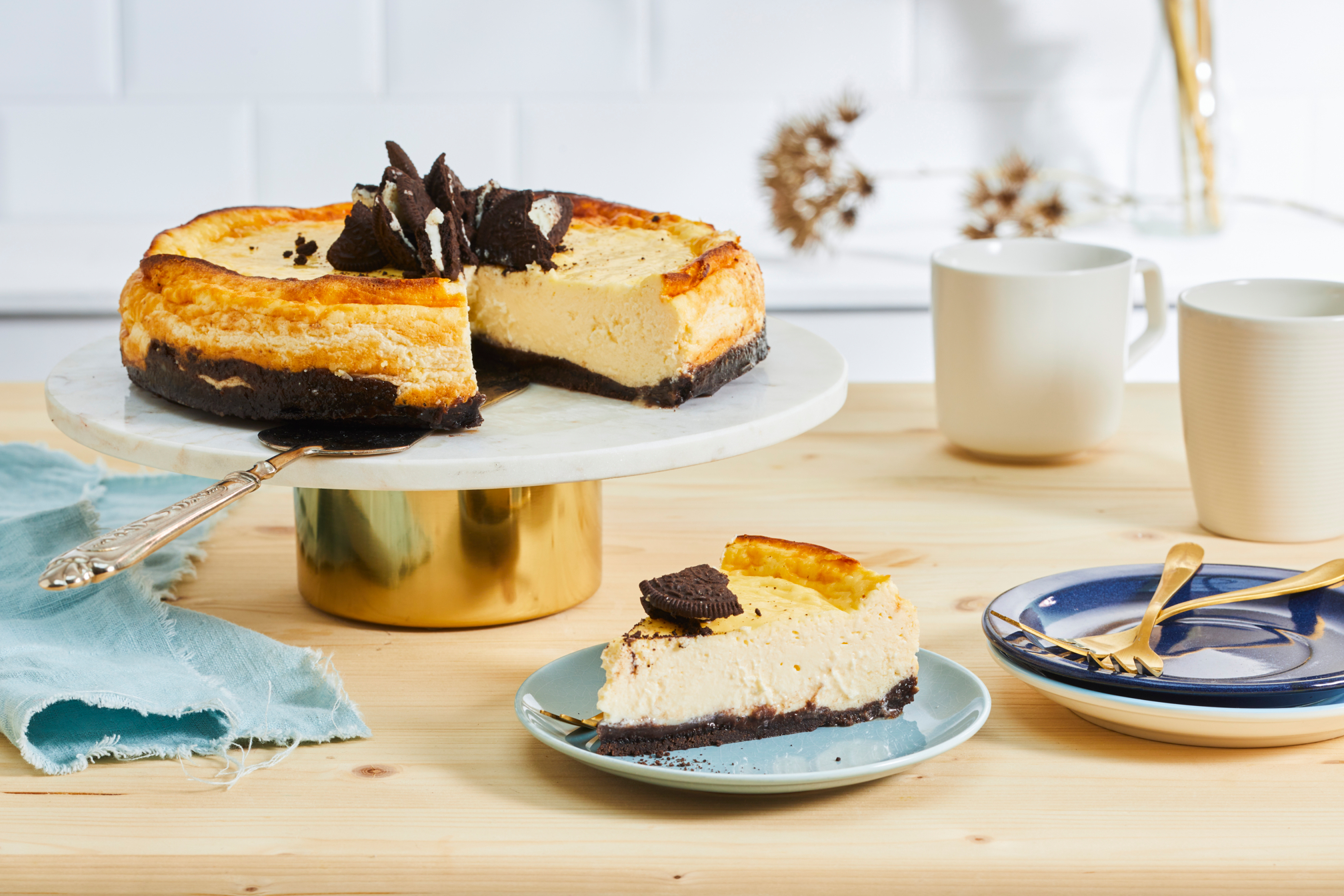 Cheesecake met chocokoekjes