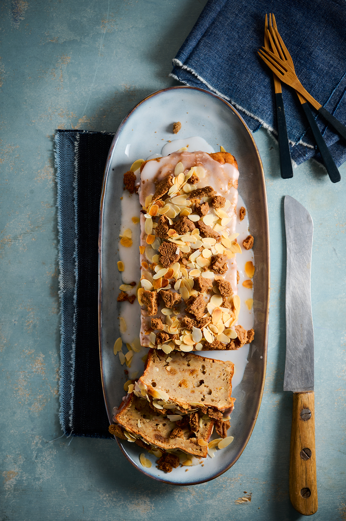 Bananenbrood met speculaas en amandel