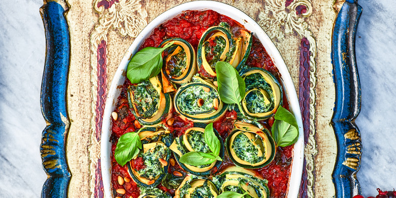 Rotolo met spinazie en courgette
