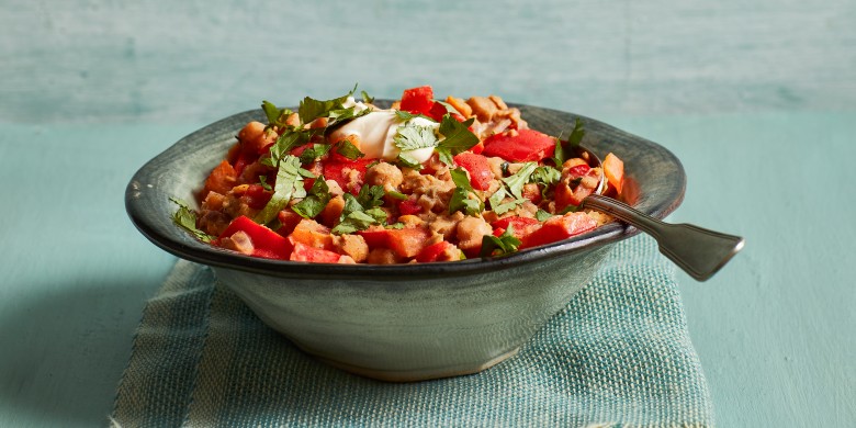 Kikkererwtenstoof met paprika