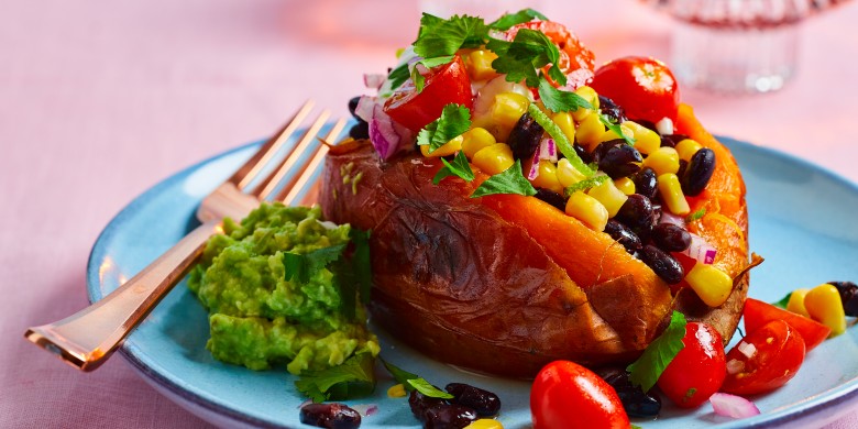 Mexicaanse gevulde zoete aardappels
