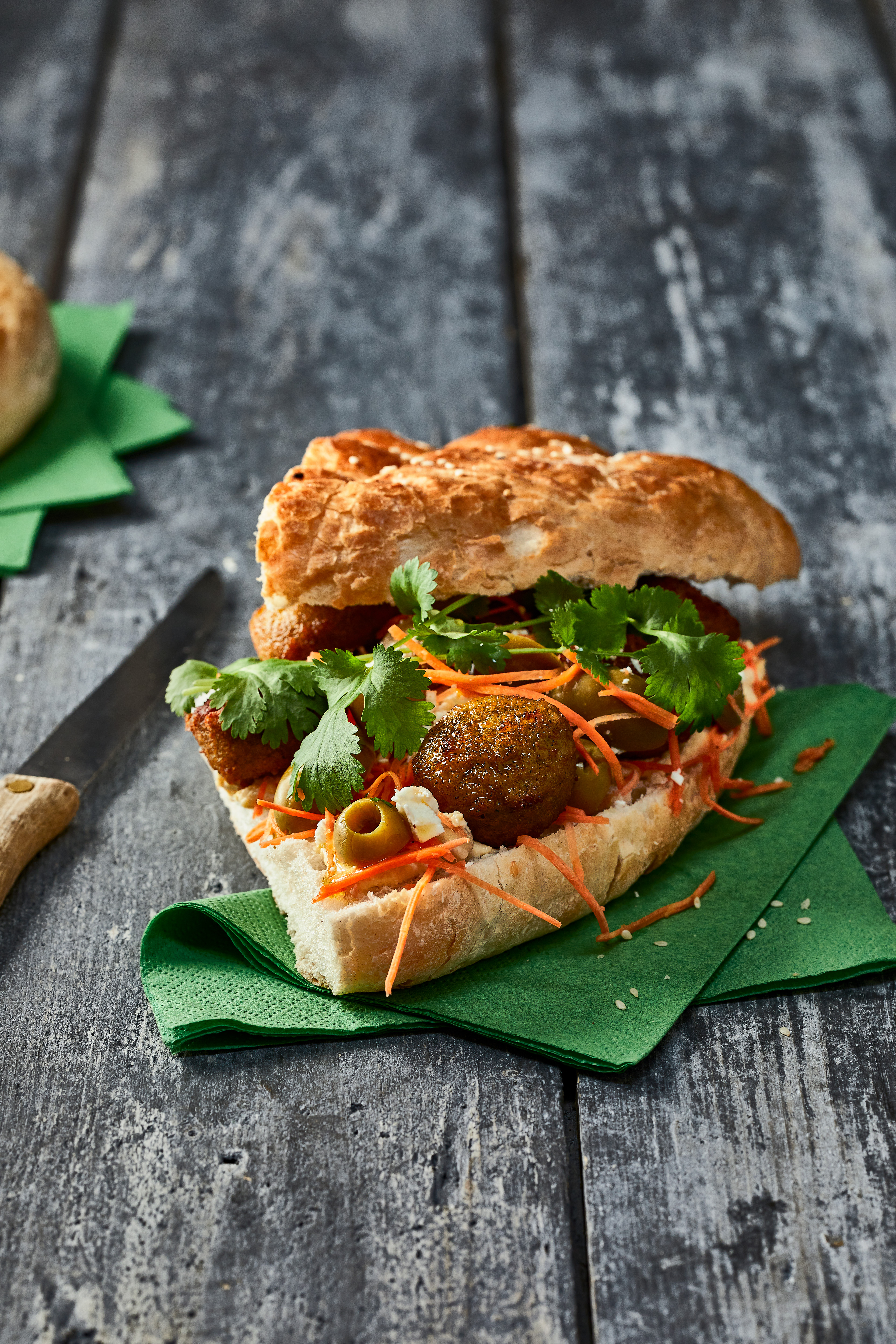 Turks brood met falafel