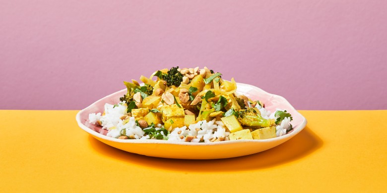 Gele curry met tofu