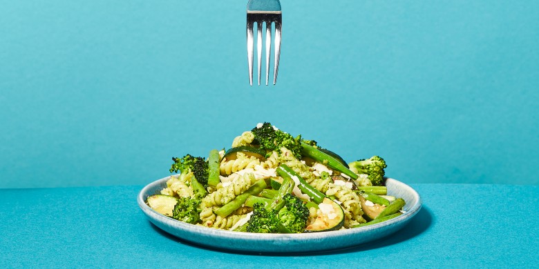 Pasta pesto met groene groenten