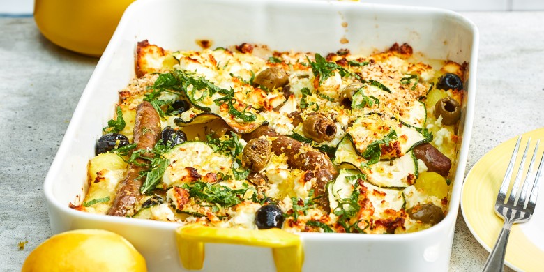 Groentegratin met worstjes