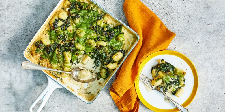 Groene gnocchi-schotel