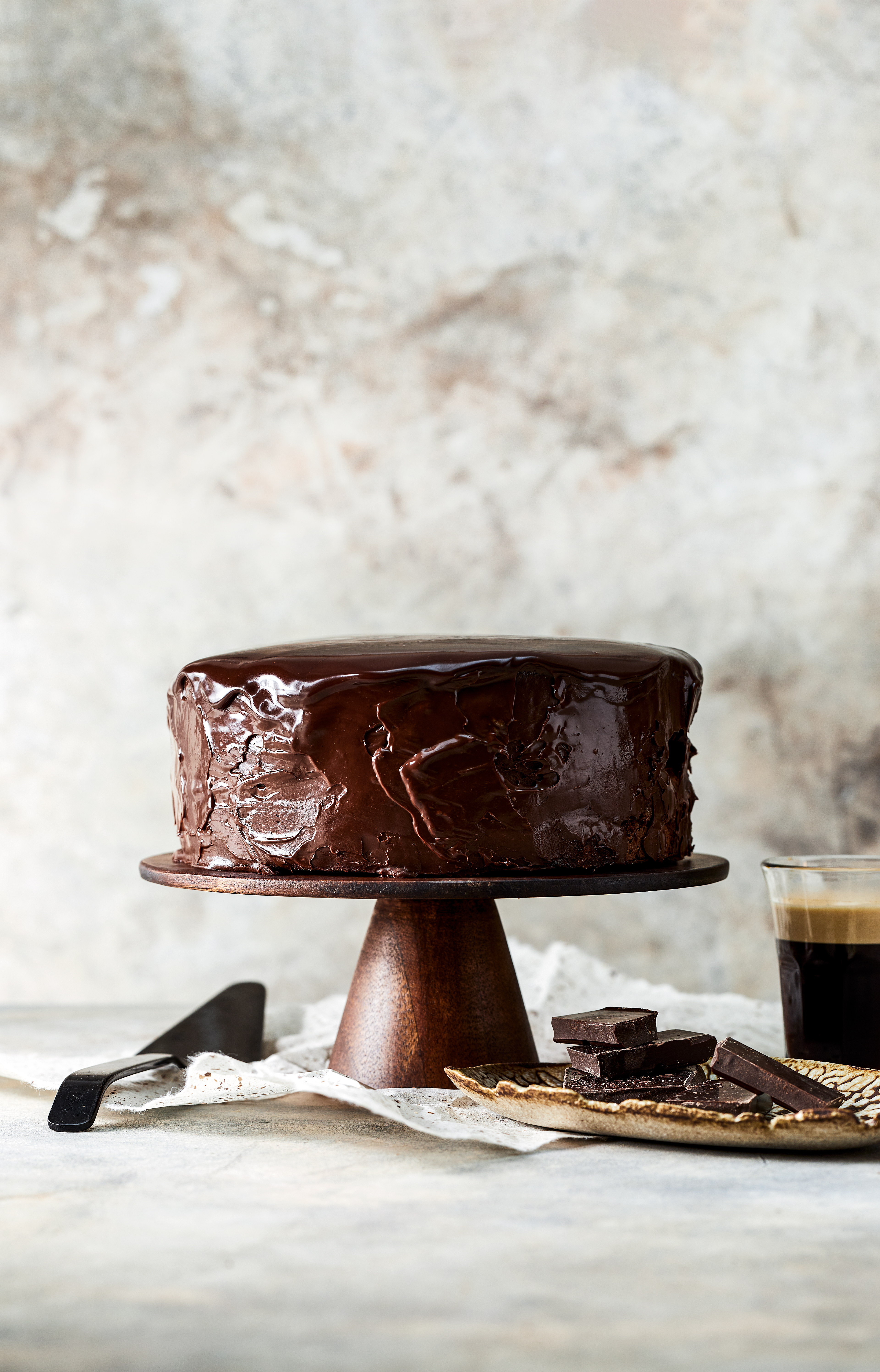 Chocoladecake met ganache