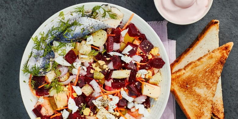 Bietensalade met haring
