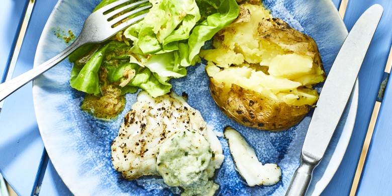 Gegrilde kabeljauw met stiltonboter