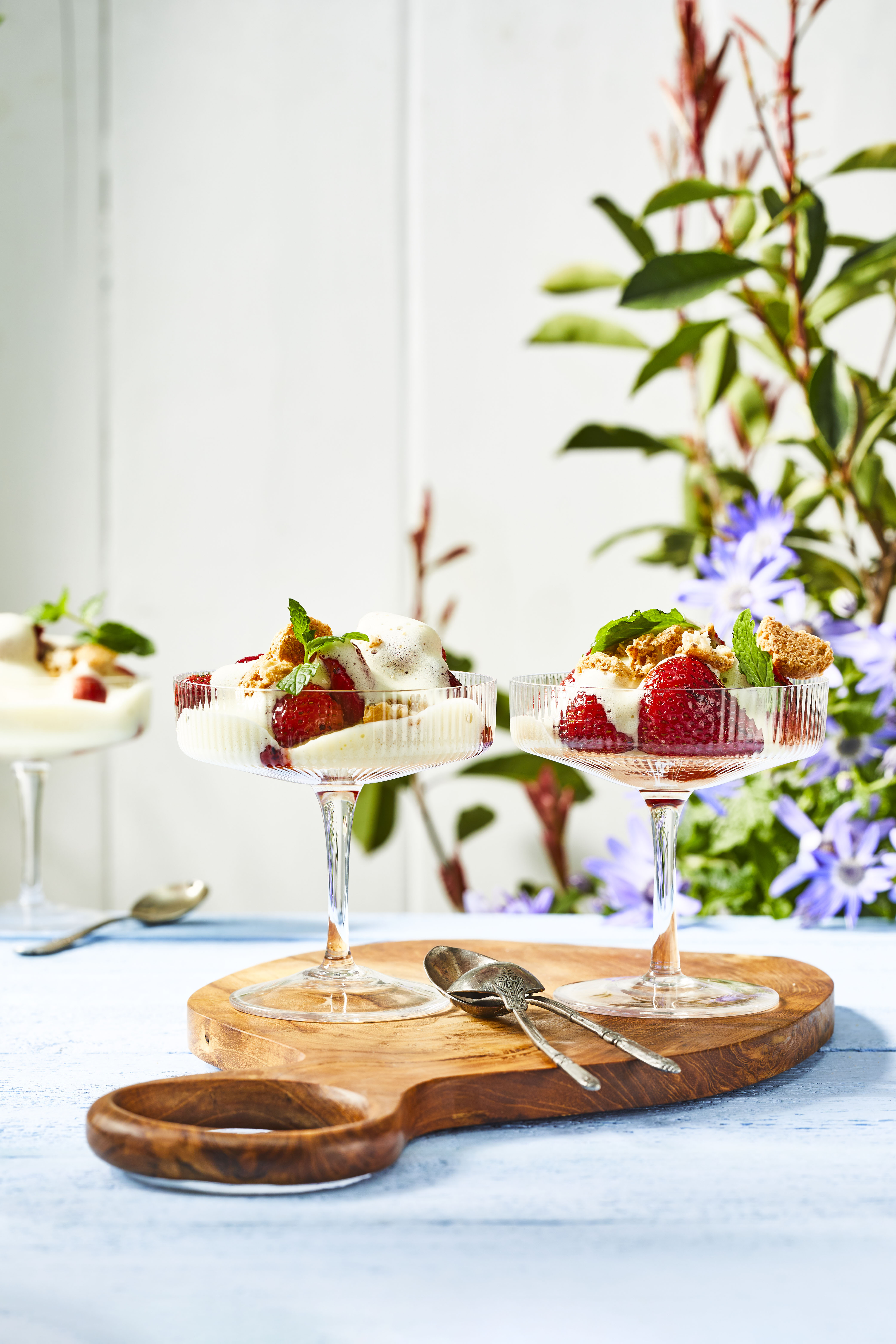 Sabayon met gegrilde aardbeien