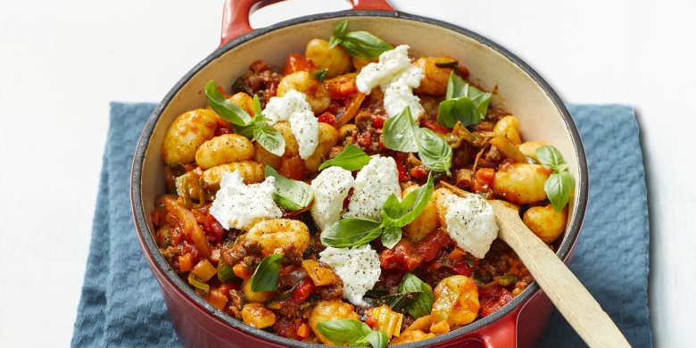 Gnocchi met worst en mozzarella