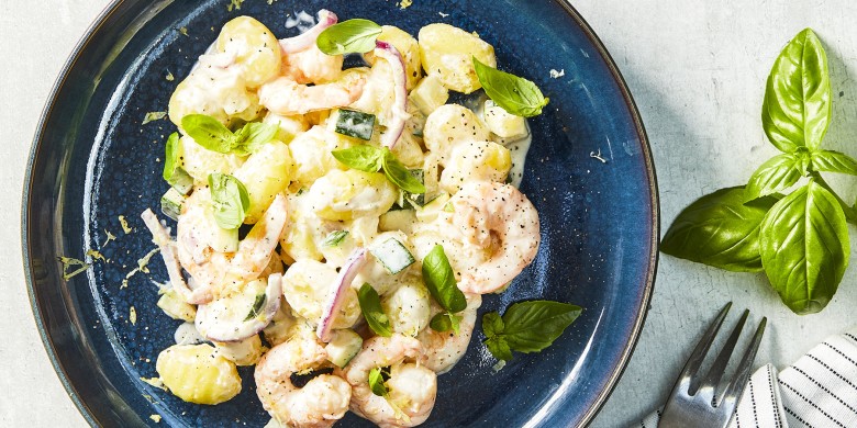 Gnocchi met courgette en garnalen 