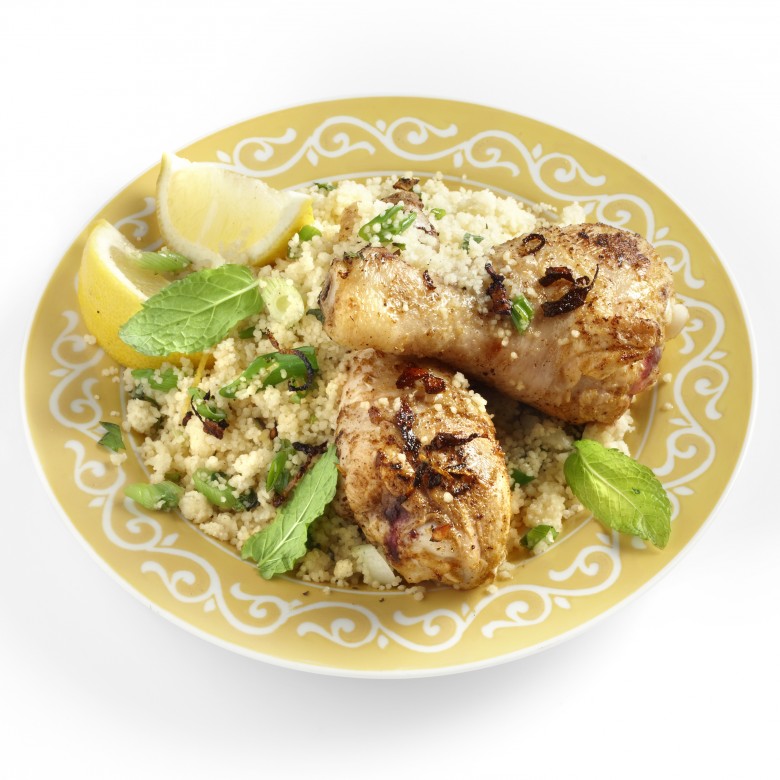 Kip met couscous, citroen en munt