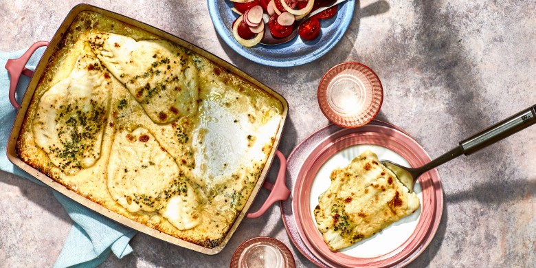 Gegratineerde visfilets met parmezaan 