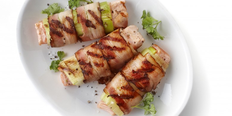 Gevulde preirolletjes met zalm