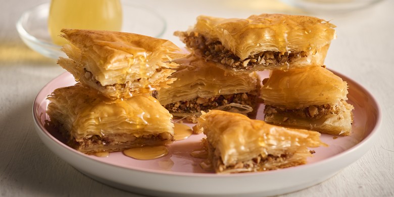 Baklava met amandel en walnoot
