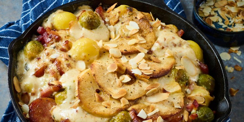 Spruitjes ovenschotel met rookworst