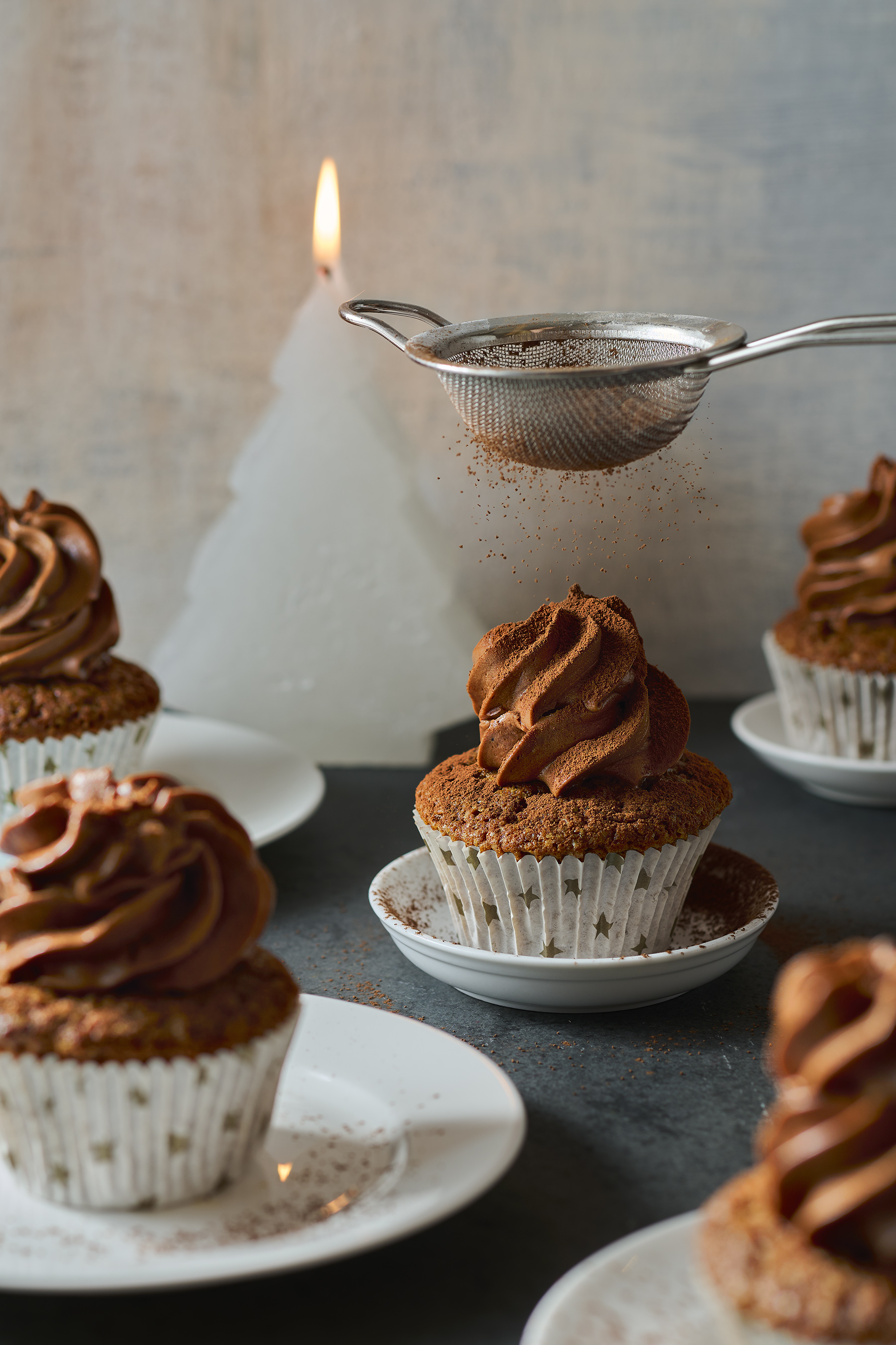 Mokka-cakejes met chocoladecrème