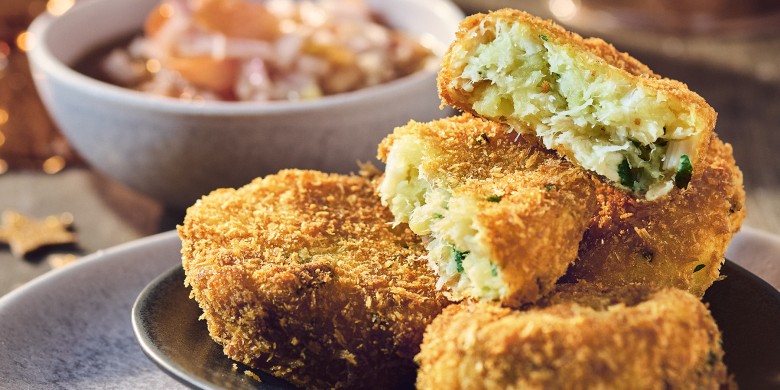 Viskoekjes met bruine boter-salsa