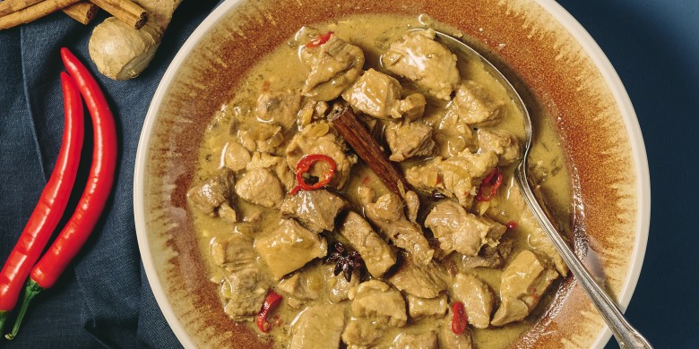 Stoofpot van varkensvlees met specerijen 