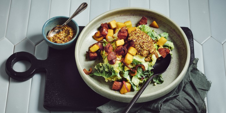 Andijviestamppot met chorizo en appel 