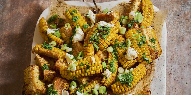 Corn ribs met koriandersalsa 