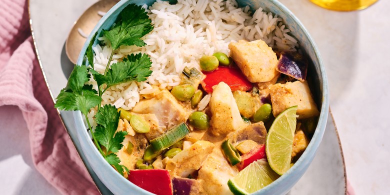 Viscurry met gember en limoen 