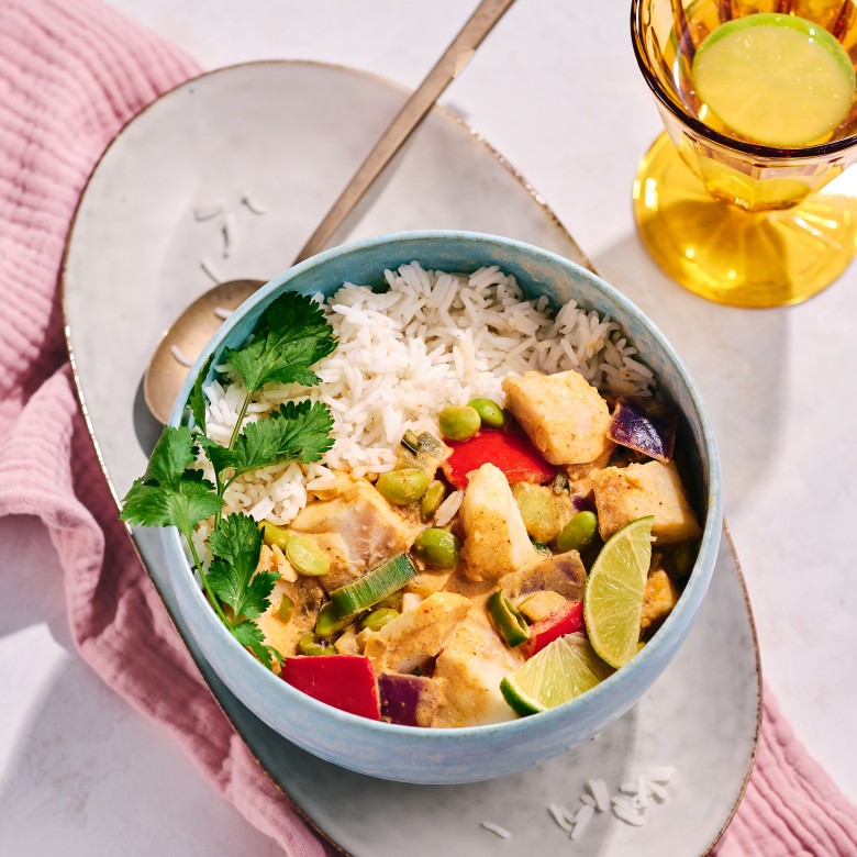 Viscurry met gember en limoen
