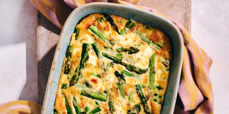 Frittata met groene asperges en geitenkaas 