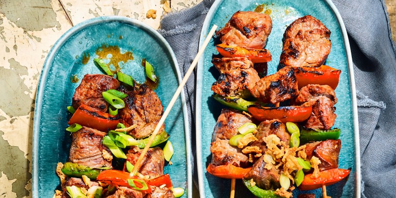 Aziatische biefstukspiesjes