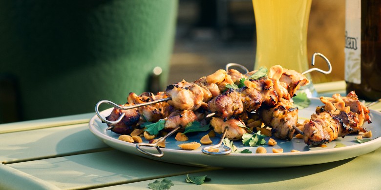 Gegrilde kipspiesjes met limoengras