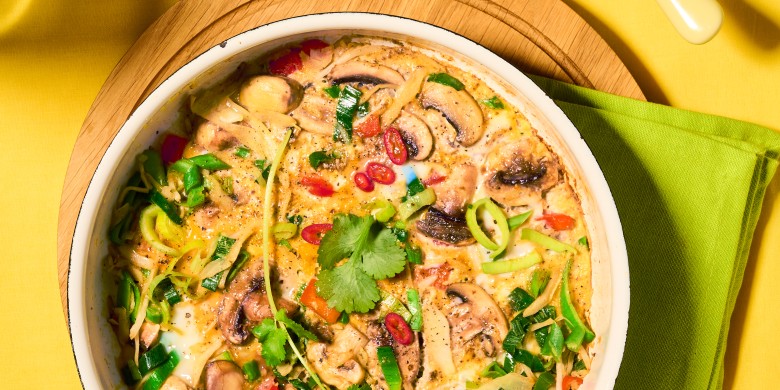 Groente-omelet met friszure saus 